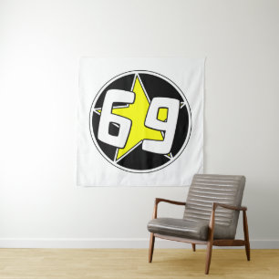 Yellow Star 69 Tapestry