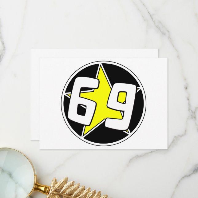 Yellow Star 69  Thank You Card (Front/Back In Situ)