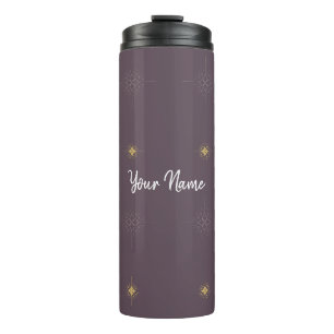 Yellow Star Burst - Thermal Tumbler Purple