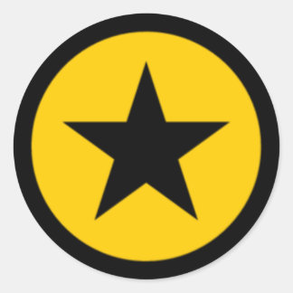 yellow Star Classic Round Sticker
