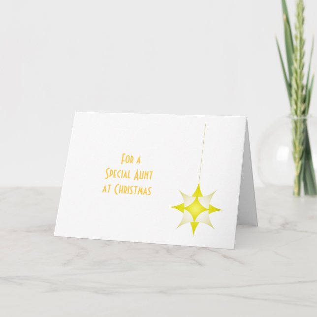 Yellow Star Design Christmas Card (Front)