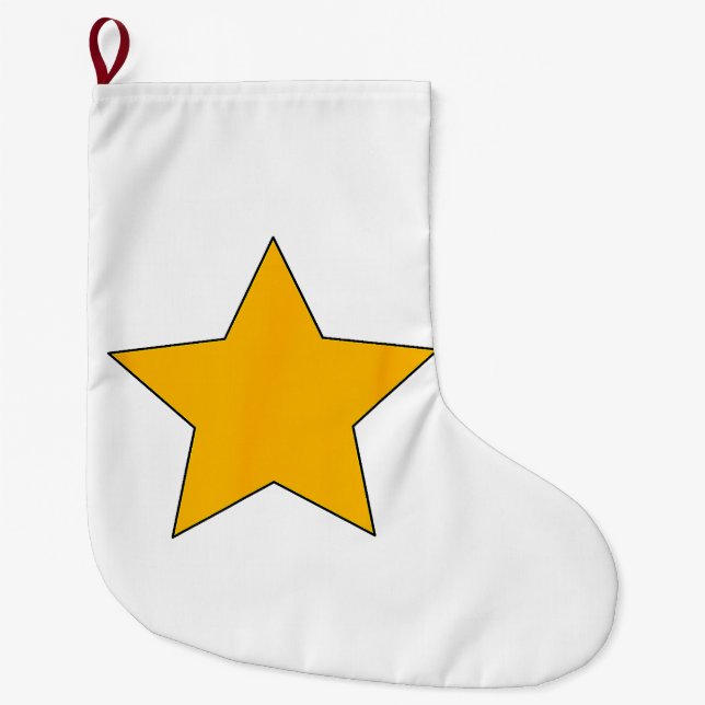 Yellow Star Large Christmas Stocking (Front)