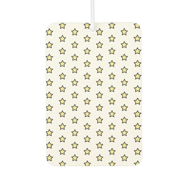 Yellow Star Pattern Minimalist Cute Car Air Freshener (Front)