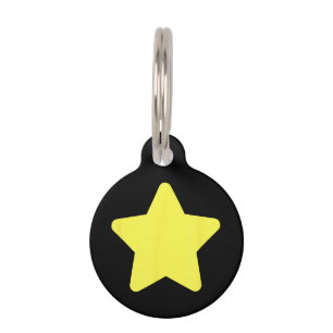 Yellow star tree Merry christmas Pet Tag