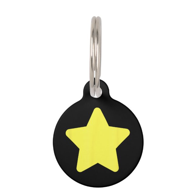 Yellow star tree Merry christmas Pet Tag (Front)