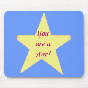 Yellow Star, You are a star - Mousepad