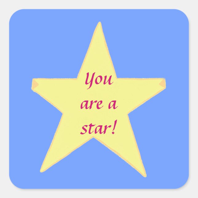 Yellow Star, You are a star Stickers (Front)