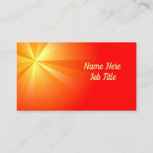 Yellow Starburst on Red Business Card