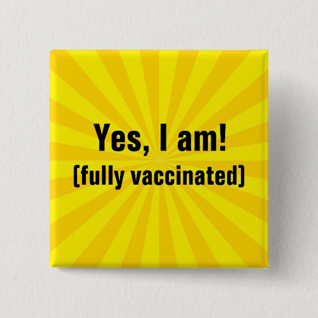 Yellow Starburst Vaccination Button (Front)