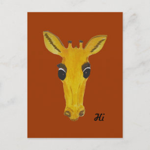 Yellow Staring Giraffe Hi and hello cards