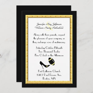 Yellow Stars Football Wedding Invitation