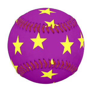Yellow stars on purple baseball