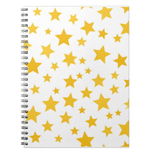 yellow stars on white background notebook