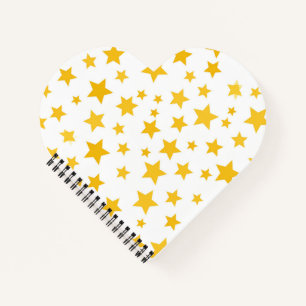 yellow stars on white background notebook