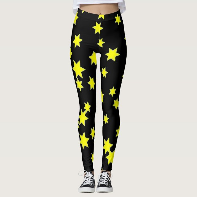 Yellow Stars Women's Leggings (Front)