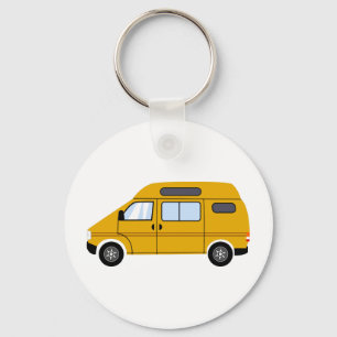 Yellow Stealth Camper Van High Top Mobile Freedom Key Ring