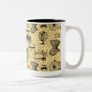 Yellow Steampunk Pattern Coffee Mug
