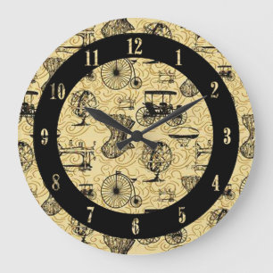 Yellow Steampunk Pattern Wall Clock
