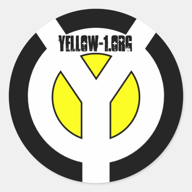 Yellow Stick Classic Round Sticker (Front)