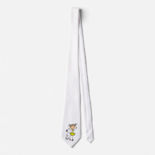 Yellow Stick Figure Cheerleader T-shirts and Gifts Tie