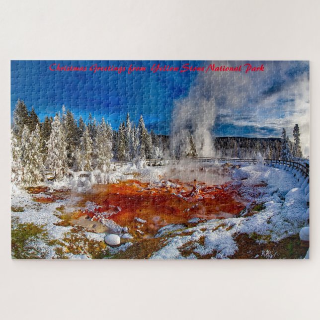 Yellow Stone National Park .Christmas Greetings Jigsaw Puzzle (Horizontal)