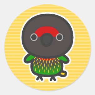 Yellow-streaked lory classic round sticker