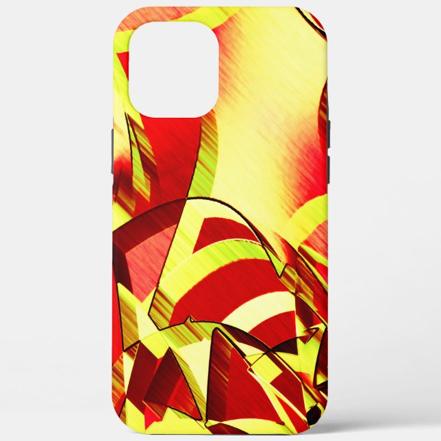 Yellow streaks on red, drizzled image Case-Mate iPhone case (Back)