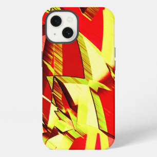 Yellow streaks on red, drizzled image iPhone 13 case