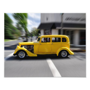 Yellow Street Rod Photo Print