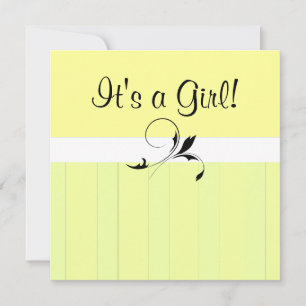 Yellow Stripe Baby Shower Invitation
