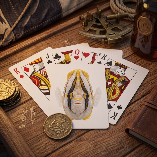 Yellow Striped Angelfish Portrait Playing Cards (Creator Uploaded)