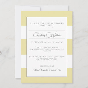Yellow Striped Baby Shower Invitation