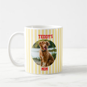 Yellow Striped Personalised Dog Mum Coffee Mug
