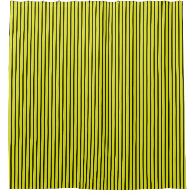 Yellow Striped texture Shower Curtain (Front)
