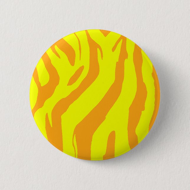 Yellow Stripes 6 Cm Round Badge (Front)