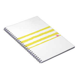Yellow stripes and a pink crown Notebook