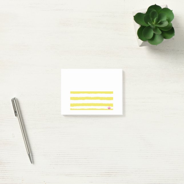 Yellow stripes and a pink crown Post-It Notes (Office)
