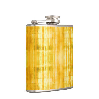 Yellow Stripes Art Pattern Hip Flask