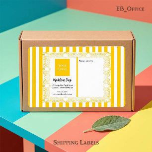 Yellow Stripes & Curly Frame & Logo