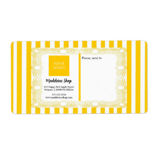 Yellow Stripes & Curly Frame & Logo