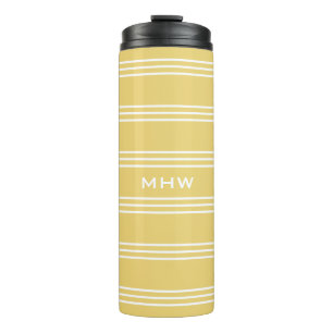 Yellow Stripes custom monogram tumbler