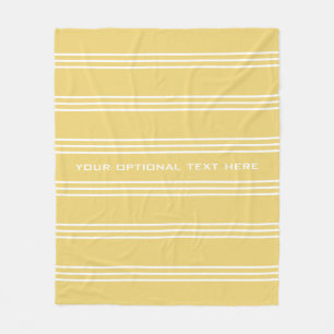 Yellow Stripes custom text fleece blankets