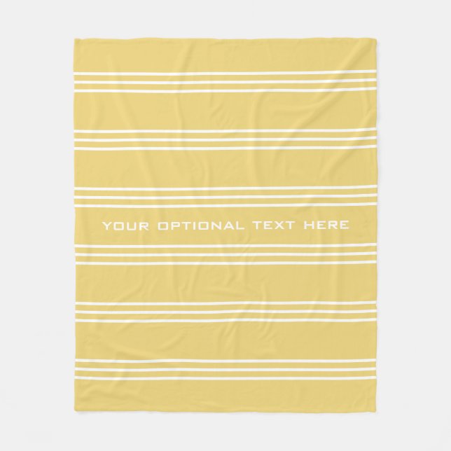 Yellow Stripes custom text fleece blankets (Front)
