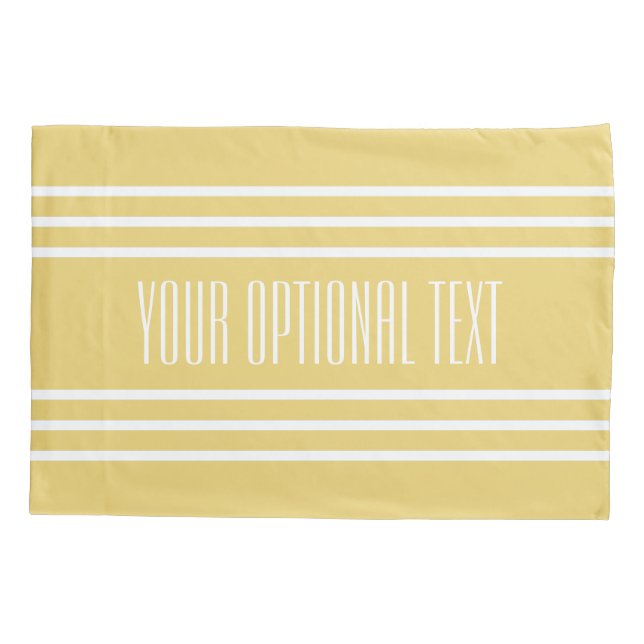 Yellow Stripes custom text pillow cases (Back)