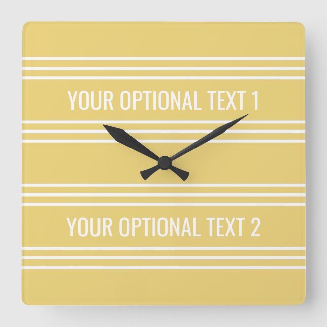 Yellow Stripes custom wall clock (Front)
