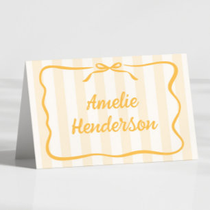 Yellow Stripes Escort Name Cards