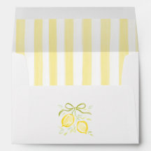 Yellow Stripes Lemon Branches With Bow
