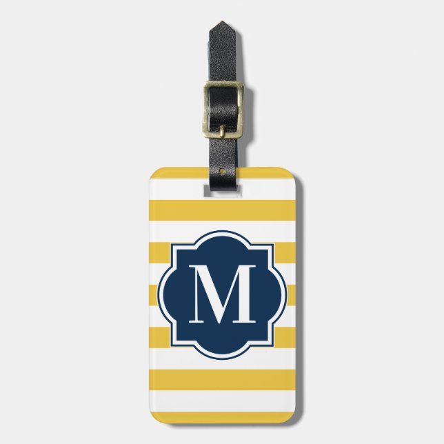 Yellow Stripes Luggage Tag (Front Vertical)