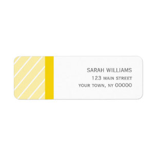 Yellow Stripes Pattern Return Address Label