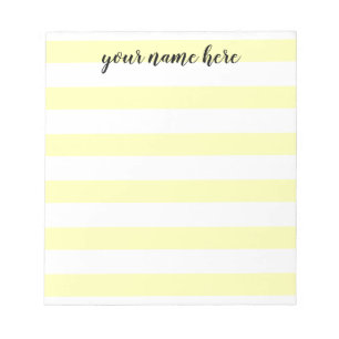 Yellow Stripes Personalised Notepad